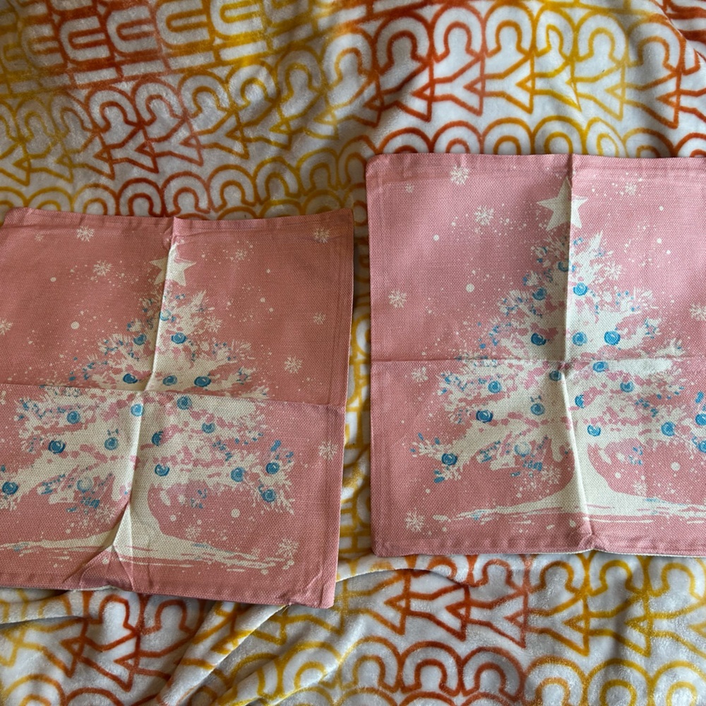 Pink Holiday Tree Pillowcases